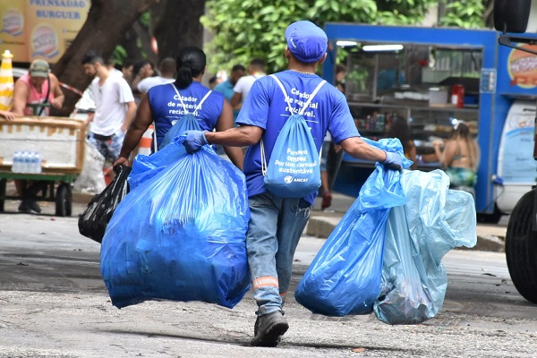 Recolhimento de recicláveis no Carnaval de BH